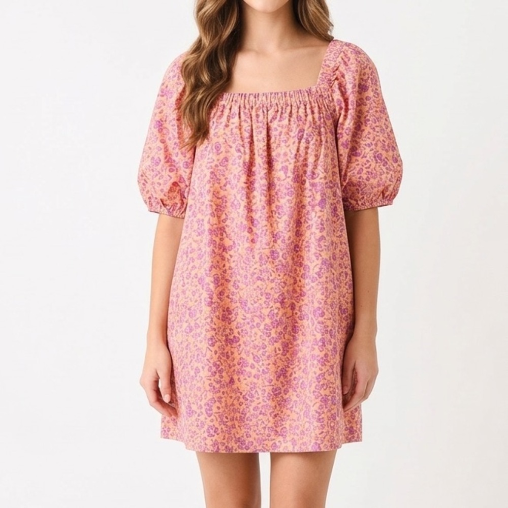 OLD NAVY Cotton Bohemme Puff Sleeve Dress BNWT